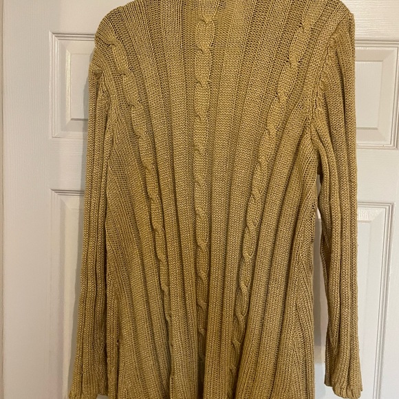 I.N.C. Gold Cable Knit Cardigan Sweater Plus SZ 2X - Picture 6 of 7